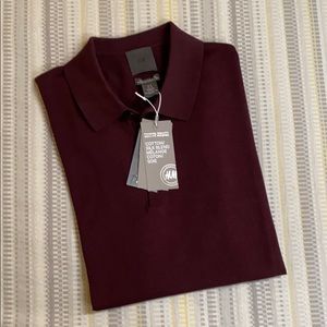 Cotton/Silk Blend Knit Polo